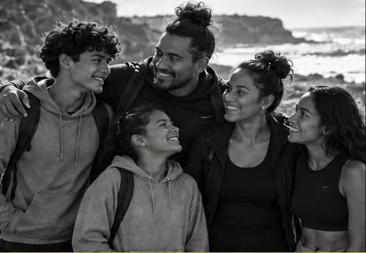 Parents and teenagers sharing a moment together
